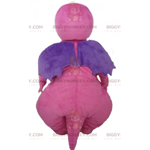 Seducente e colorato costume da mascotte drago rosa viola e
