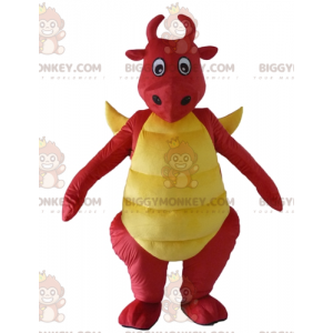 Dinosaur Red and Yellow Dragon BIGGYMONKEY™ Mascot Costume –