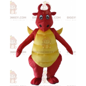 Dinosaurier Roter und Gelber Drache BIGGYMONKEY™ Maskottchen