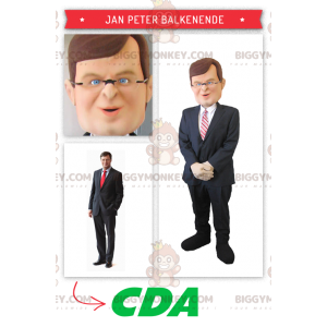 Holandský politik Jan Peter Balkenende Kostým maskota BIGGYMONKEY™