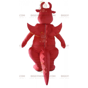 Dinosaur Red and Yellow Dragon BIGGYMONKEY™ Mascot Costume –