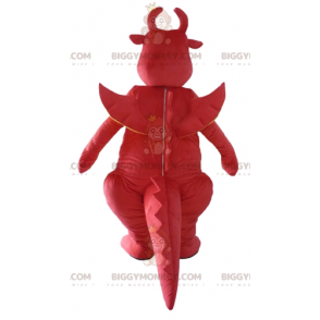 Dinosaurier Roter und Gelber Drache BIGGYMONKEY™ Maskottchen