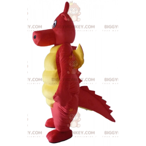 Dinosaur rød og gul drage BIGGYMONKEY™ maskot kostume -