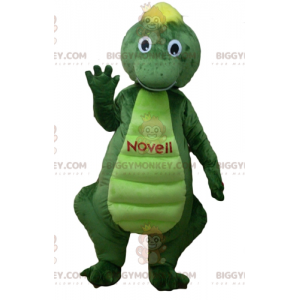 Grøn og gul dinosaurkrokodille BIGGYMONKEY™ maskotkostume -
