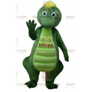 Kostým maskota zeleného a žlutého dinosaura krokodýla BIGGYMONKEY™ - Krokodýl maskot - BIGGYMONKEY_02816 - BiggyMonkey.com