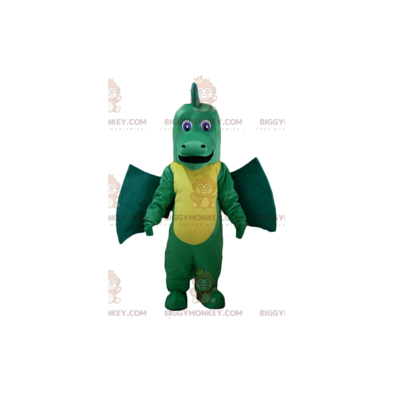 Disfraz de Mascota Dragón Verde y Amarillo Gigante e Disfraz de Mascota Dragón Verde y Amarillo Gigante e
