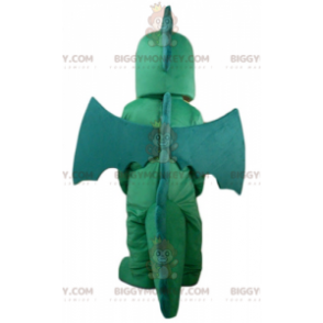 Obří a působivý kostým maskota ze zeleného a žlutého draka BIGGYMONKEY™ - Dračí maskot - BIGGYMONKEY_02818 - BiggyMonkey.com