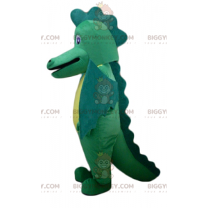 Obří a působivý kostým maskota ze zeleného a žlutého draka BIGGYMONKEY™ - Dračí maskot - BIGGYMONKEY_02818 - BiggyMonkey.com