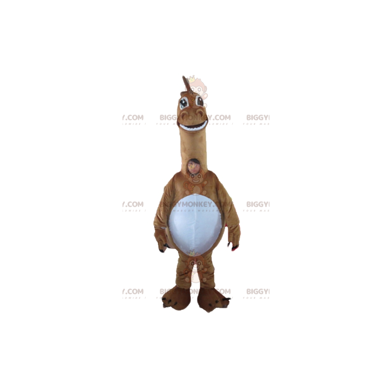 Traje de mascote de dinossauro gigante gigante marrom e branco Traje de mascote de dinossauro gigante gigante marrom e branco