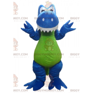 Blue White Green Dragon Dinosaur BIGGYMONKEY™ Mascot Costume -