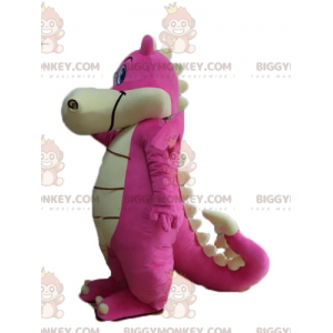 Costume de mascotte BIGGYMONKEY™ de dragon rose et blanc géant