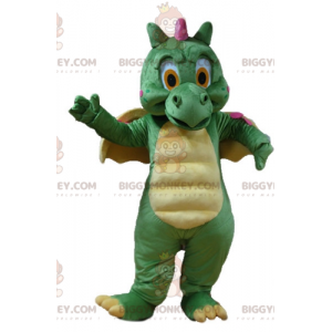 Bonito disfraz de mascota BIGGYMONKEY™ de dragón verde