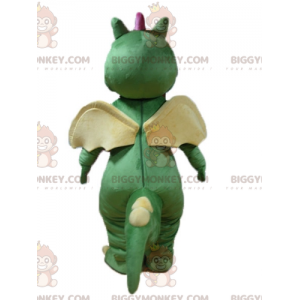 Simpatico costume da mascotte drago colorato verde giallo e