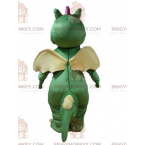 Søt fargerik grønn gul og rosa drage BIGGYMONKEY™ maskotkostyme - Dragon maskot - BIGGYMONKEY_02826 - BiggyMonkey.com
