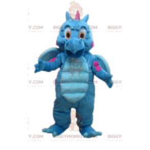 Cute and Colorful Blue and Pink Dragon BIGGYMONKEY™ Mascot