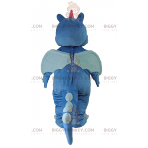Costume de mascotte BIGGYMONKEY™ de dragon bleu et rose mignon