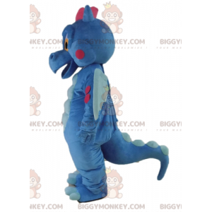 Costume de mascotte BIGGYMONKEY™ de dragon bleu et rose mignon