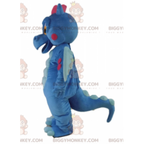 Bonito y colorido disfraz de mascota Dragón azul y rosa