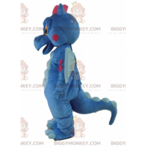 Costume de mascotte BIGGYMONKEY™ de dragon bleu et rose mignon