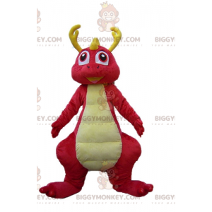 Costume de mascotte BIGGYMONKEY™ de dinosaure rose et jaune