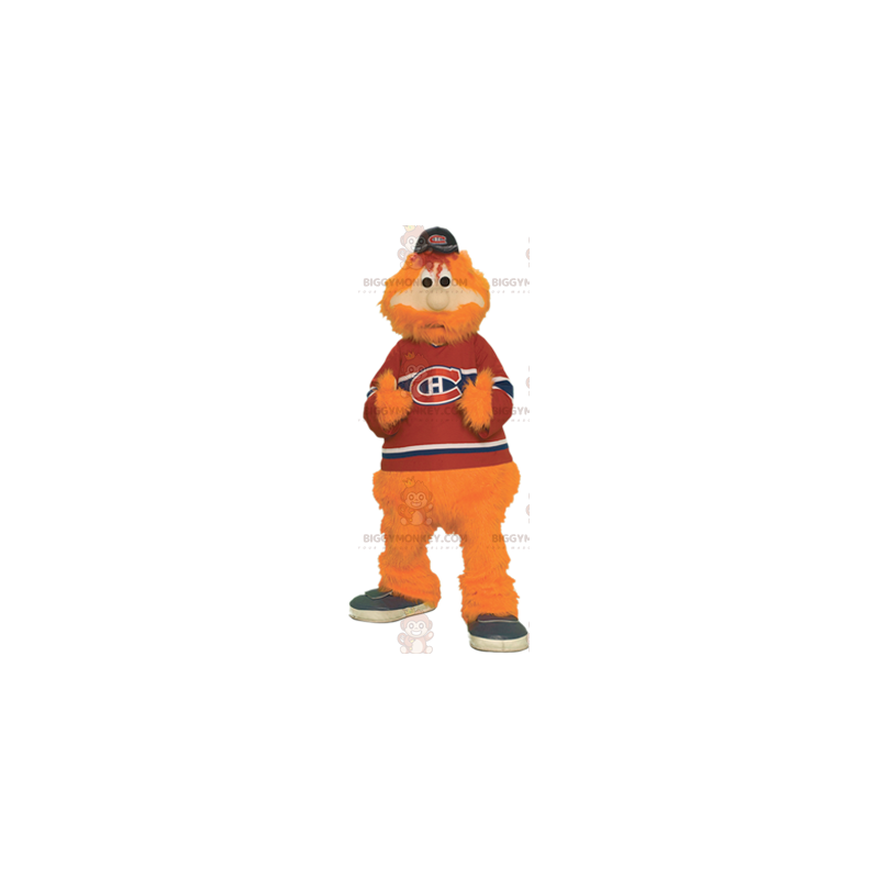 Kostým maskota vousatého chlupatého oranžového muže