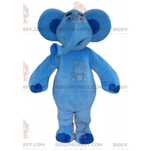 Very Friendly Big Blue Elephant BIGGYMONKEY™ Mascot Costume -