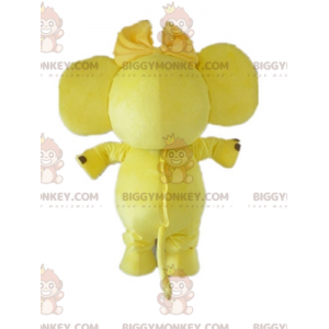 Costume de mascotte BIGGYMONKEY™ d'éléphant jaune et blanc avec