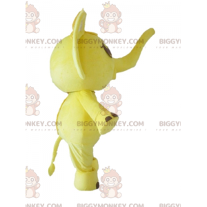Costume de mascotte BIGGYMONKEY™ d'éléphant jaune et blanc avec
