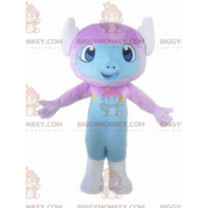 Lila och blå varelse Little Monkey BIGGYMONKEY™ maskotdräkt -