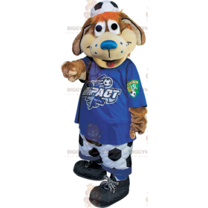 Fußballfan Brauner Hund BIGGYMONKEY™ Maskottchen Kostüm