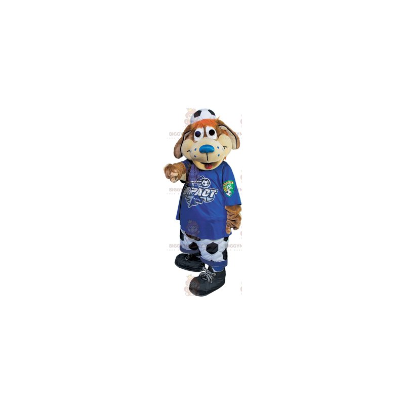 Fodboldfan Brun Hunde BIGGYMONKEY™ maskotkostume - Fodboldfan Brun Hunde BIGGYMONKEY™ maskotkostume -
