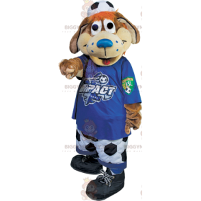 Fußballfan Brauner Hund BIGGYMONKEY™ Maskottchen Kostüm -