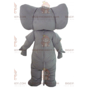 Traje de mascote de elefante cinza BIGGYMONKEY™ totalmente
