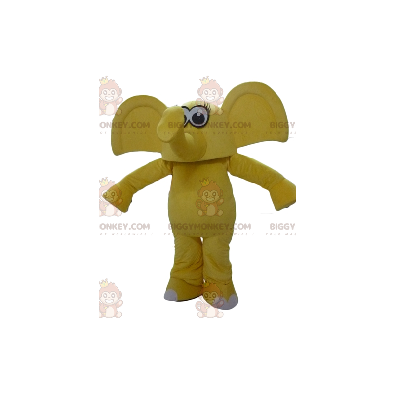 BIGGYMONKEY™ maskotkostume Gul elefant med store ører - BIGGYMONKEY™ maskotkostume Gul elefant med store ører -