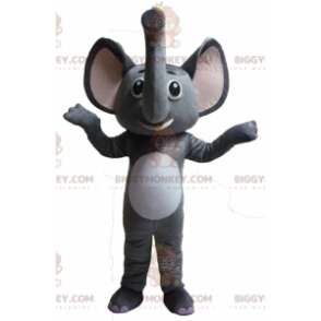 Vtipný a nepředvídatelný kostým maskota BIGGYMONKEY™ s šedým a