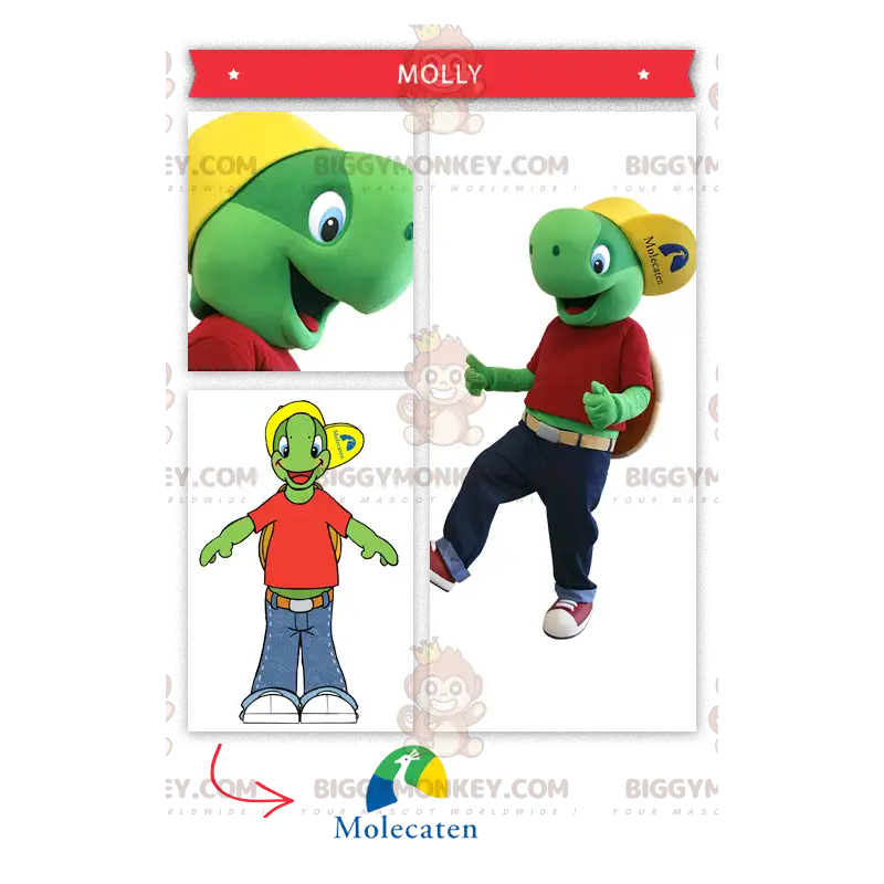 Franklin kuuluisa sarjakuvakilpikonna BIGGYMONKEY™ maskottiasu Franklin kuuluisa sarjakuvakilpikonna BIGGYMONKEY™ maskottiasu