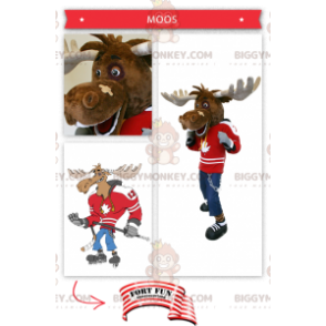 Hockey Player Caribou BIGGYMONKEY™ Mascot Costume -