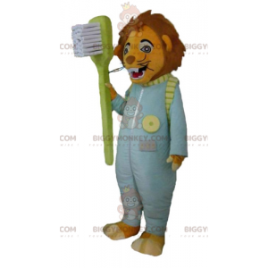 Tiger BIGGYMONKEY™ Maskotdräkt med Jumpsuit och tandborste - Tiger maskot - BIGGYMONKEY_02857 - BiggyMonkey.com