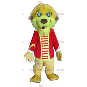 Kostým maskota BIGGYMONKEY™ Žlutý tygří lev v cirkusovém oblečení - Maskoti lva - BIGGYMONKEY_02858 - BiggyMonkey.com