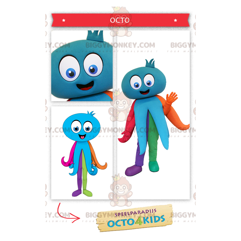 Giant Blue Octopus BIGGYMONKEY™ maskottiasu - Biggymonkey.com Giant Blue Octopus BIGGYMONKEY™ maskottiasu - Biggymonkey.com