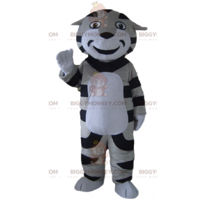 BIGGYMONKEY™ grå sort og hvid tabby kat tiger maskot kostume -