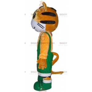 BIGGYMONKEY™ Maskotkostume Orange & White Tiger i grønne