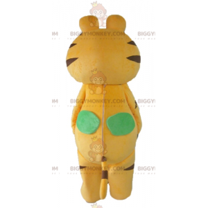 Costume mascotte BIGGYMONKEY™ tigre gatto giallo nero e bianco