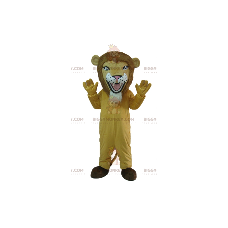 Costume da mascotte Leone beige tigre dall'aspetto feroce Costume da mascotte Leone beige tigre dall'aspetto feroce