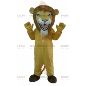 Kraftig utseende Tiger Beige Løvemaskotkostyme BIGGYMONKEY™ - Løve maskoter - BIGGYMONKEY_02870 - BiggyMonkey.com