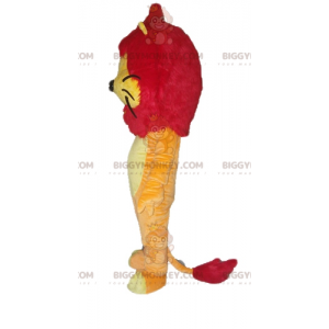 Disfraz de mascota BIGGYMONKEY™ León naranja, amarillo y rojo