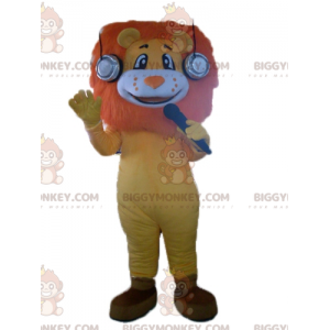 BIGGYMONKEY™ maskottiasu Oranssinkeltainen ja valkoinen