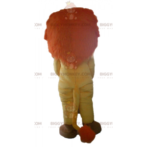 Kostým maskota BIGGYMONKEY™ oranžově žlutý a bílý lev s pěknou