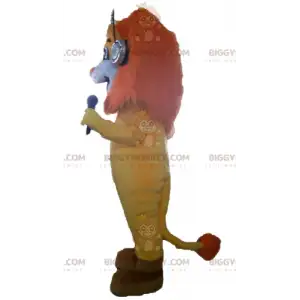 BIGGYMONKEY™ Mascot Costume Orange Yellow And White Lion With