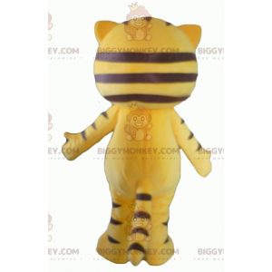Costume de mascotte BIGGYMONKEY™ de chat jaune et noir avec de